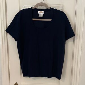 Talbots Navy Short Sleeve Work Tee